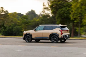 Exterior profile view of the redesigned 2027 Kia Seltos SUV