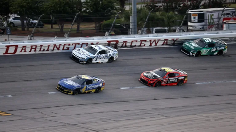 Corey Heim racing on the track during a NASCAR Cup Series event