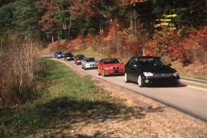 Side-by-side lineup of 2001 sports sedans featured in the comparison test photo gallery