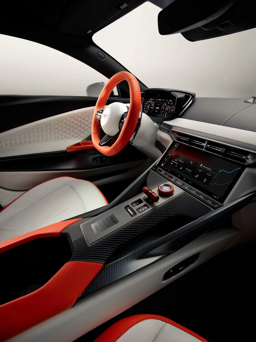 Interior cabin view of the 2027 Aston Martin Valen showcasing custom trim and seating