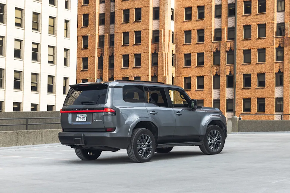 Side profile view of a Lexus GX mid-size luxury SUV