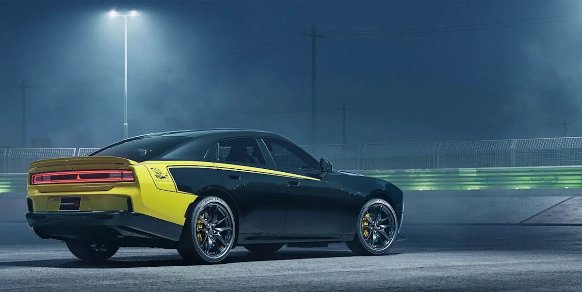 The 2027 Dodge Charger Super Bee Launch Edition showing off its aggressive front end and custom styling details.