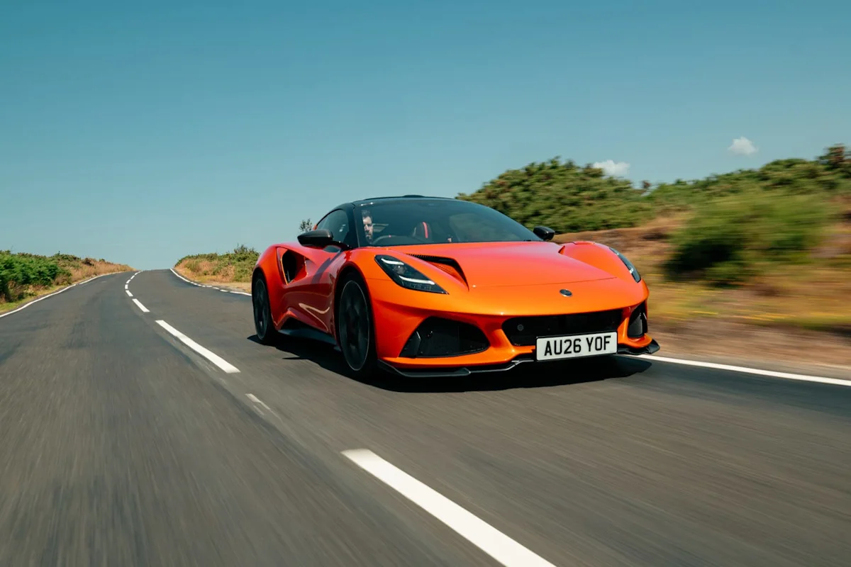 Exterior view of the 2027 Lotus Emira 420 Sport sports car
