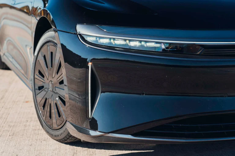 A Lucid Air luxury electric sedan parked outdoors during the day