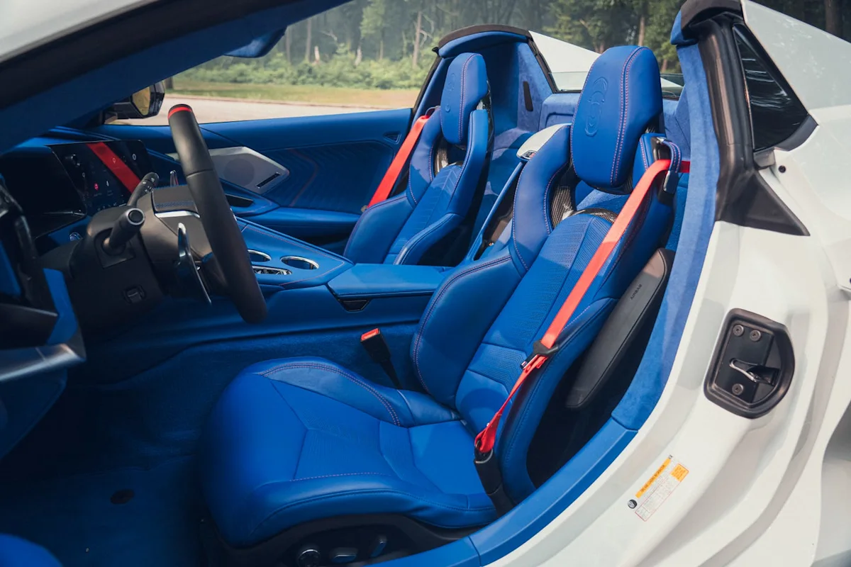Interior view of the 2027 Chevrolet Corvette Grand Sport dashboard and displays