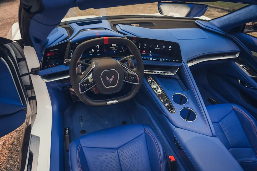 Interior view of the 2027 Chevrolet Corvette Grand Sport dashboard and displays
