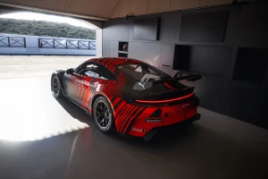 Porsche 911 GT4 R race car on track