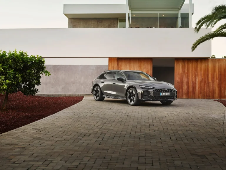 The 2028 Audi A6 Allroad parked on a scenic road