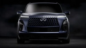 The concept design of the high-performance Infiniti QX80 Track Spec showcasing aggressive styling