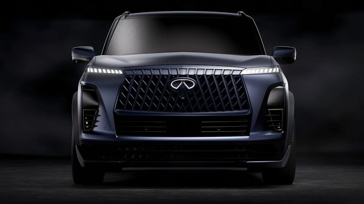 The concept design of the high-performance Infiniti QX80 Track Spec showcasing aggressive styling