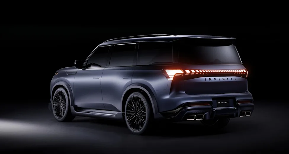 The concept design of the high-performance Infiniti QX80 Track Spec showcasing aggressive styling