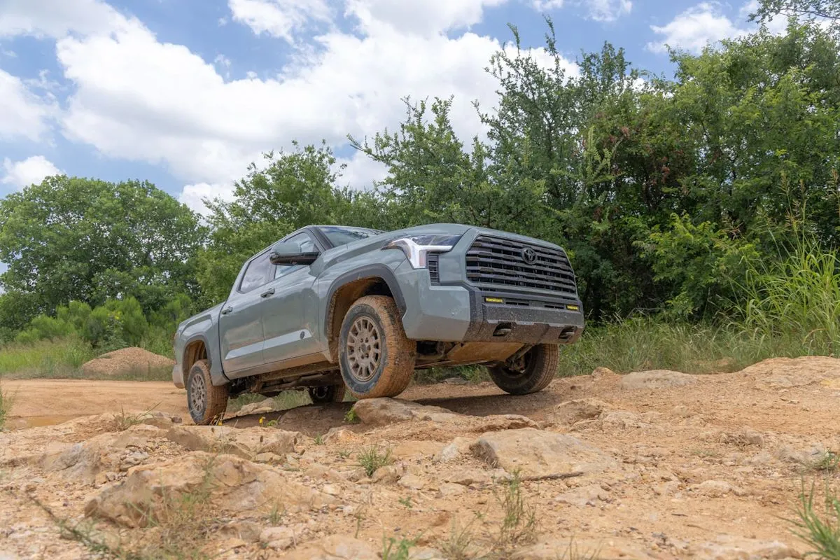 The exterior view of the 2027 Toyota Tundra Trailhunter in a rugged outdoor setting