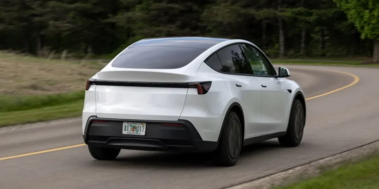 The new entry-level Tesla Model Y on the road