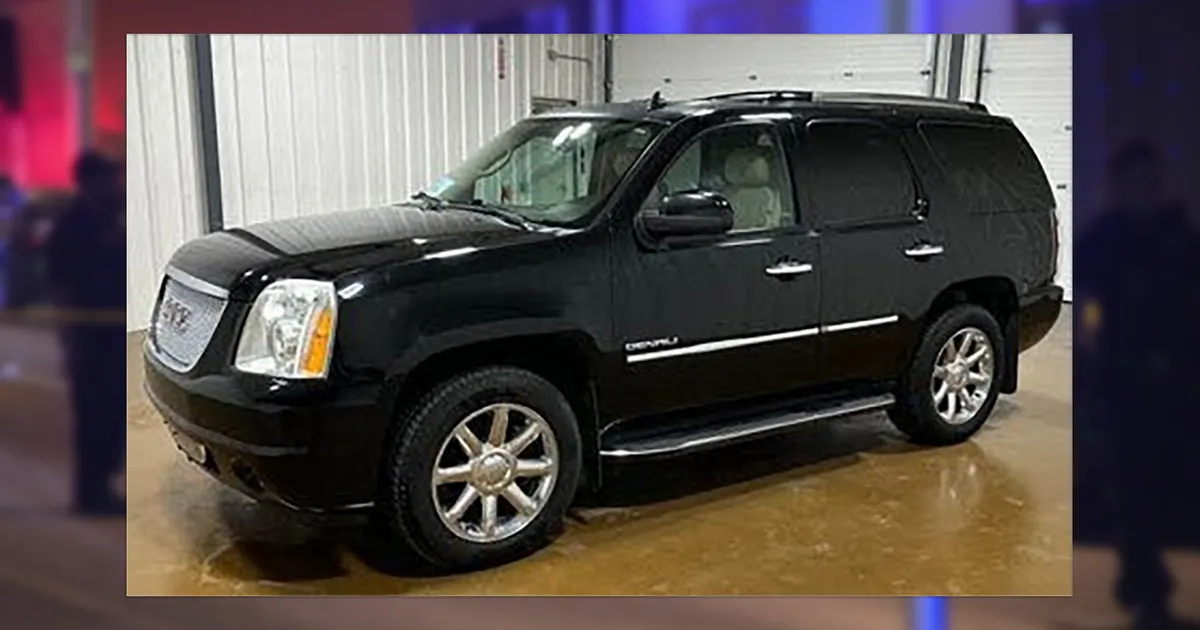 A black GMC Yukon SUV similar to the vehicle wanted in connection with the fatal hit-and-run in Milwaukee.
