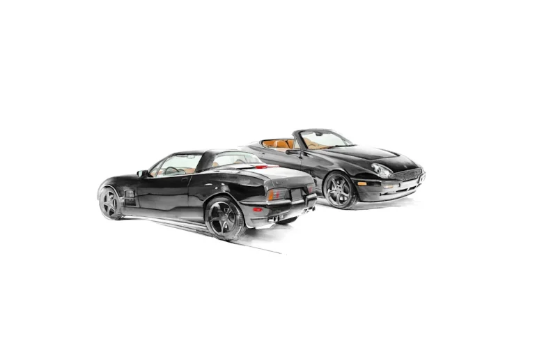 A classic Qvale Mangusta convertible featuring Marcello Gandini bodywork