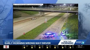 Des Moines police squad car damaged in a wrong-way driving crash on Interstate 235 near Pennsylvania Avenue