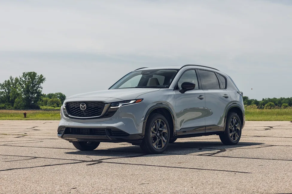Interior and exterior view of the 2026 Mazda CX-5 Premium Plus compact SUV