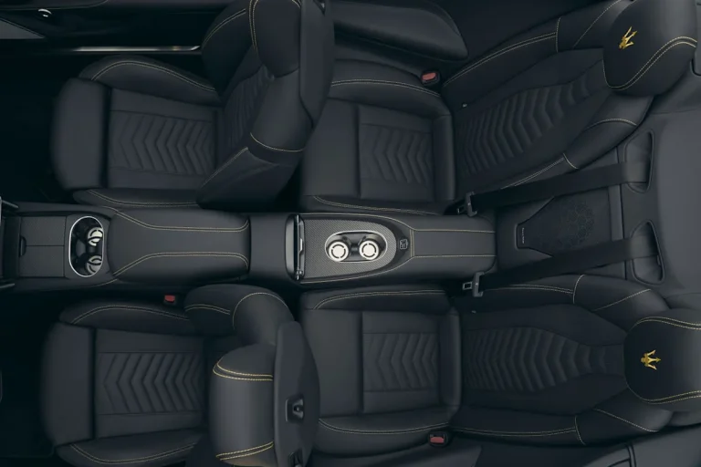 Interior cabin view of the 2027 Maserati GranCabrio Trofeo showing updated controls