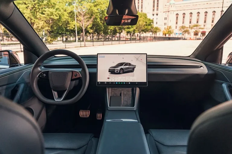 Interior dashboard and bolstered seats of the 2026 Tesla Model Y Performance