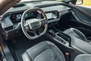 Interior dashboard and steering wheel of the 2026 Dodge Charger Sixpack RT