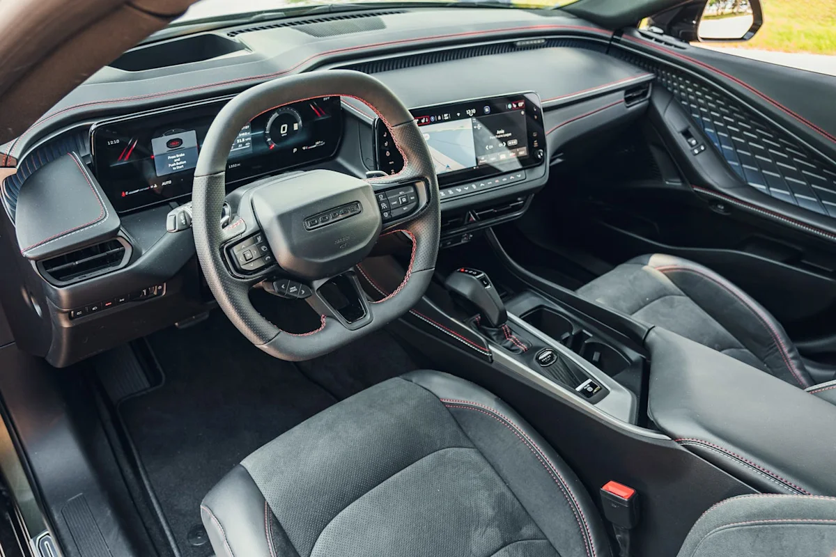 Interior dashboard and steering wheel of the 2026 Dodge Charger Sixpack RT