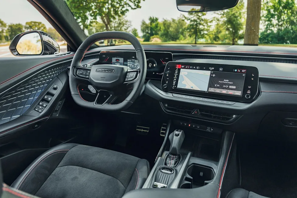 Interior dashboard and steering wheel of the 2026 Dodge Charger Sixpack RT
