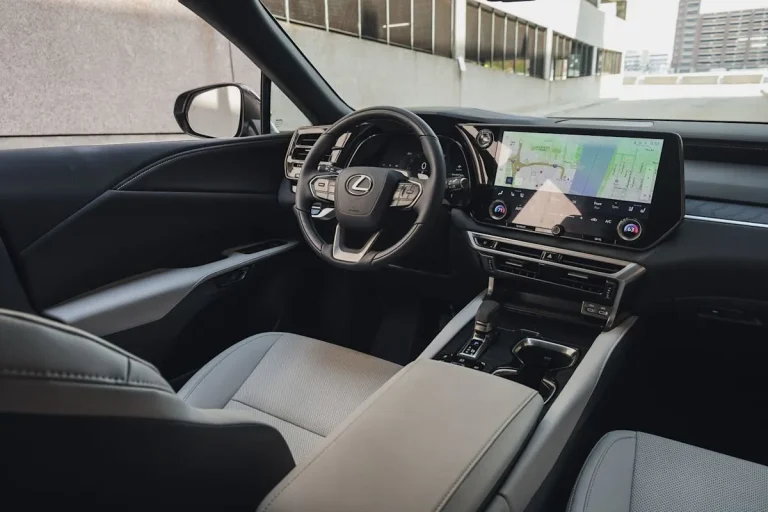 Interior layout and dashboard of the 2026 Lexus RX350h F Sport