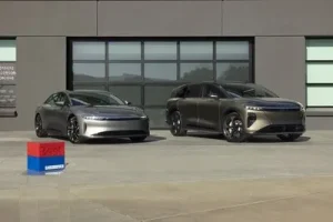 Lucid Gravity SUV and Lucid Air Sedan highlighting award-winning electric vehicle design