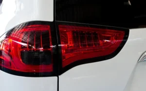 Modern car dashboard showing advanced driver assistance technology