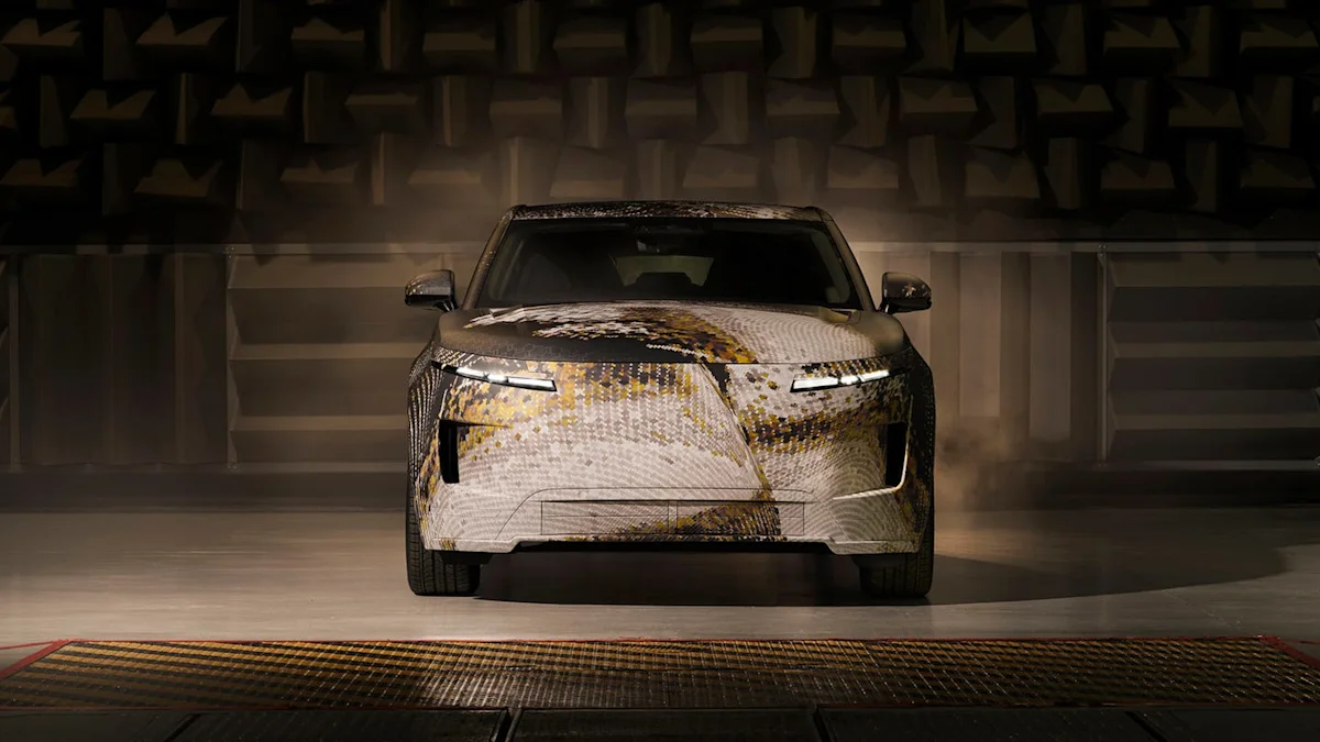 Side profile view of the Land Rover Range Rover GT electric crossover