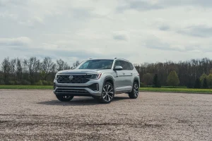 The 2026 Volkswagen Atlas SEL Premium R-Line parked outdoors showcasing its design.