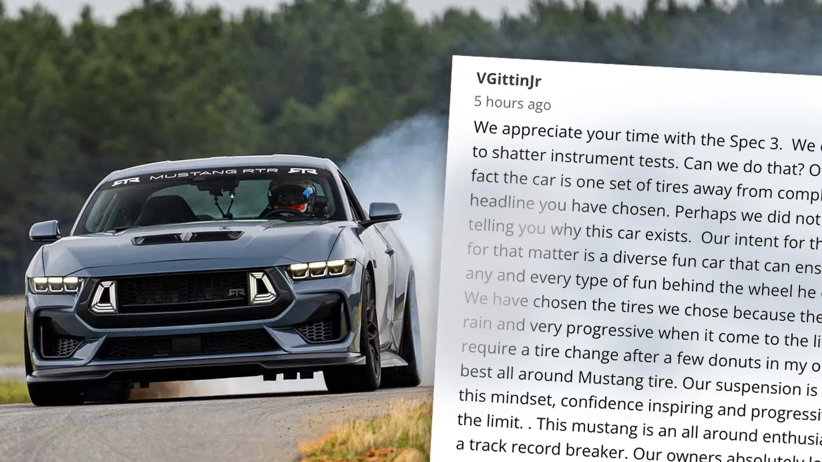The supercharged Mustang RTR Spec 3 showcasing its high-performance design
