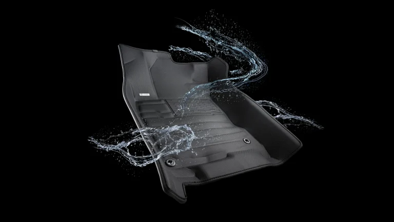 TuxMat custom-fit premium floor mats installed in a vehicle cabin