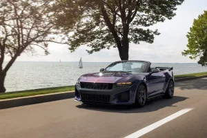 2027 Ford Mustang Dark Horse SC convertible finished in Precision Purple paint