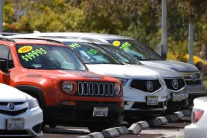 A selection of affordable and reliable used cars parked in a row