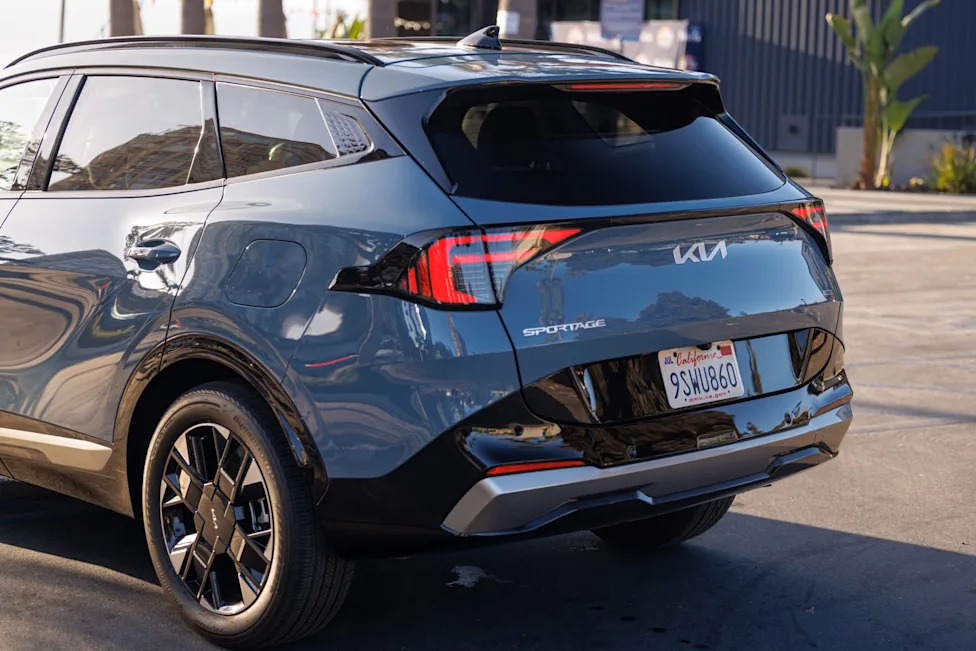 Front view of the redesigned 2026 Kia Sportage Hybrid showing its new Telluride-style grille