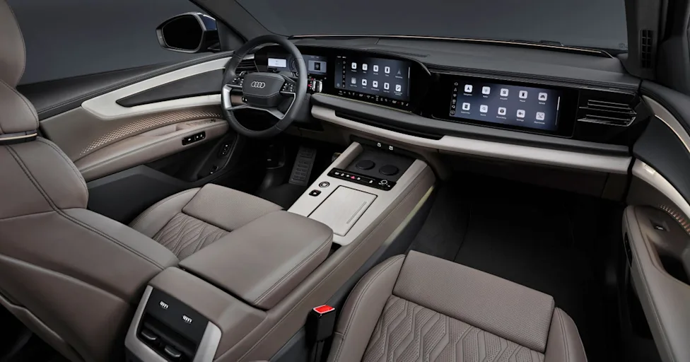 Interior dashboard view of the 2027 Audi Q9 featuring display screens
