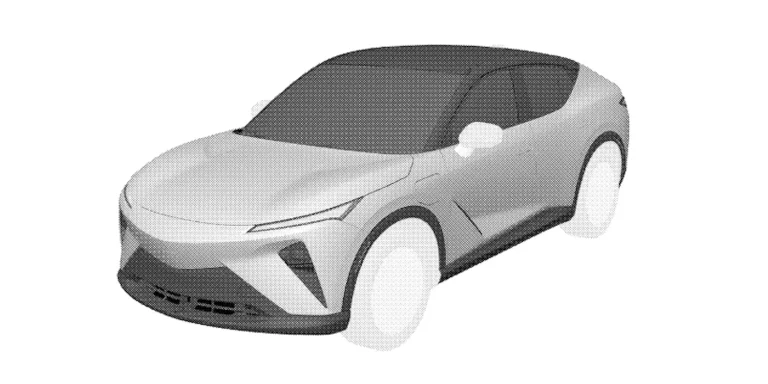 Patent drawing of the canceled Acura RSX EV production design