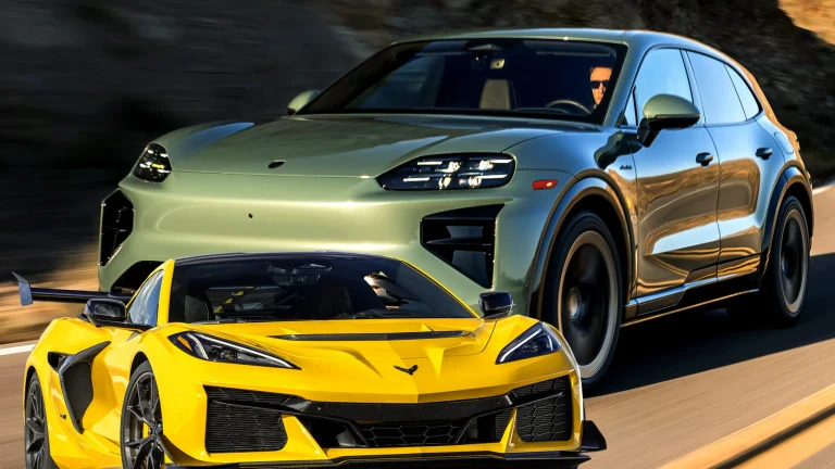 Porsche Cayenne Turbo Electric undergoing high-speed track testing