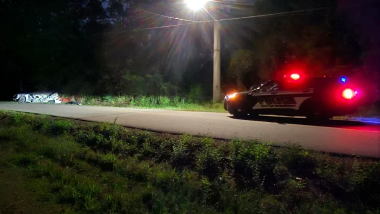 Scene of a severe car crash in Beaumont where a vehicle struck a tree