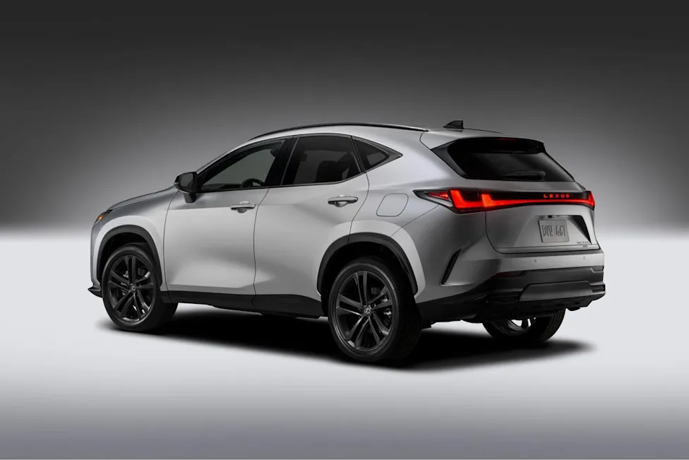 A side-by-side view of the stylish 2027 Lexus NX Hybrid showcasing its updated exterior design.