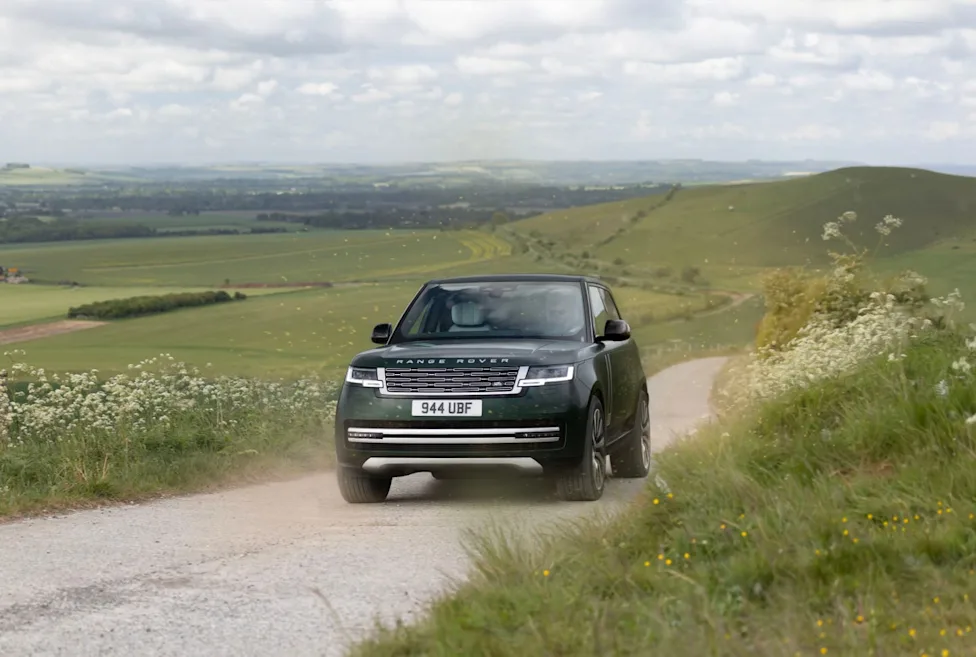 The sleek exterior design of the 2027 Land Rover Range Rover Electric luxury SUV.